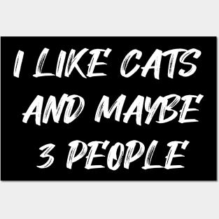 I Like Cats and Maybe 3 People Posters and Art